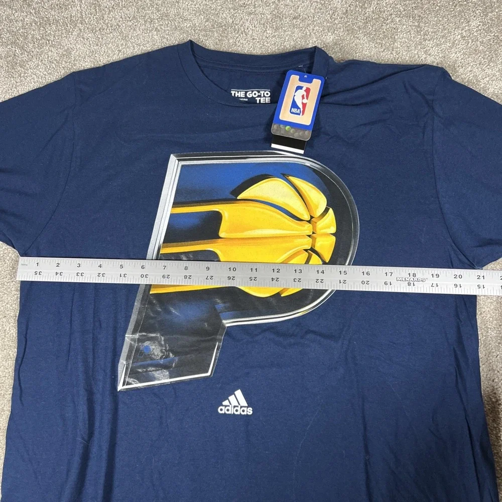Adidas Indiana Pacers NBA Graphic T-Shirt Mens Large Navy Blue The Go-To Tee NWT